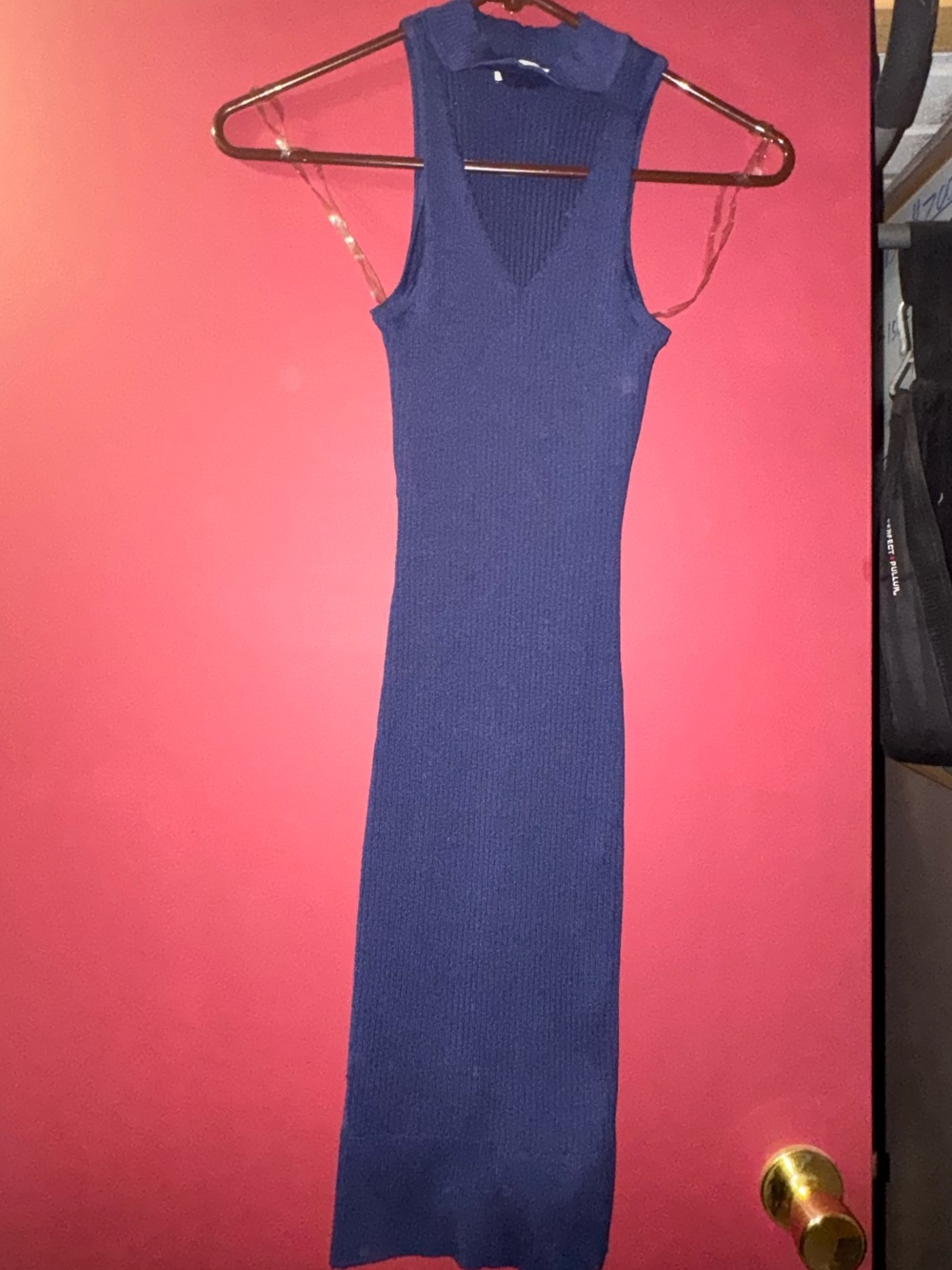 Charlotte Russe Royal Blue Ribbed Sleeveless Midi Dress